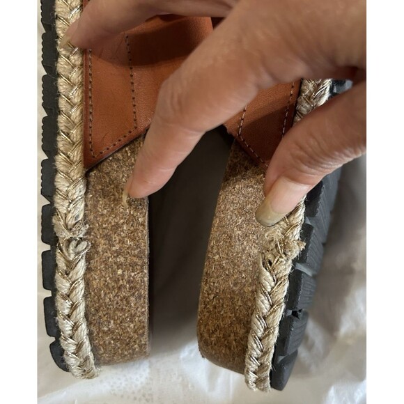 Chinese Laundry Surfs Up  Double Buckle Strap Cognac Espadrille Flat Sandals 9 - Picture 14 of 14